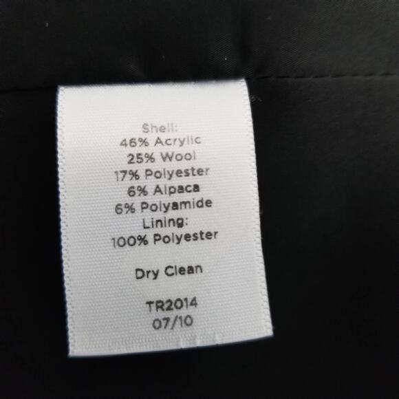 Talbots Black White Wool Alpaca Lined Double Breasted Jacket Excellent! Size 4P - Picture 11 of 11